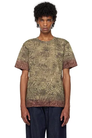 DRIES VAN NOTEN Khaki Printed Cotton T-shirt
