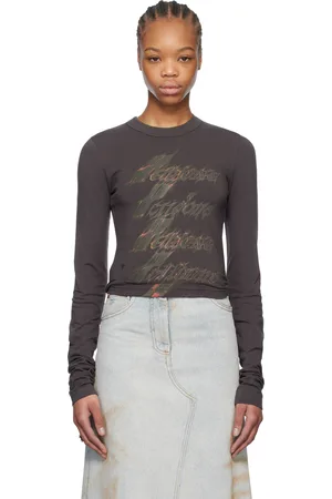 We11 Done Gray Spark Long-Sleeved T-shirt