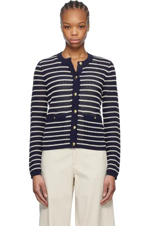 RAG&BONE Navy Viola Stripe Cardigan