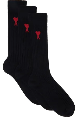 Ami Three-Pack Black Cotton Socks