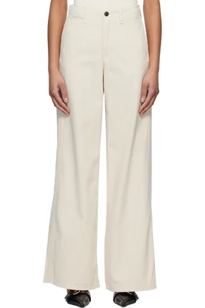 RAG&BONE Beige Sofie Wide-Leg Cotton Chino Trousers