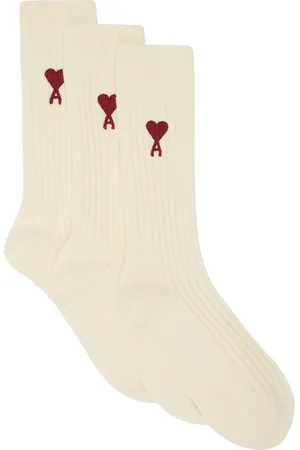 Ami Three-Pack Off-White Cotton Socks