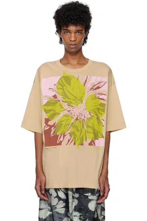 DRIES VAN NOTEN Beige Logo Graphic T-shirt