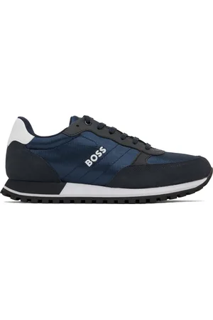 HUGO BOSS Navy & Black Mixed-Material Sneakers