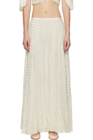 Chloé White Gathered Maxi Skirt