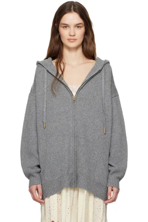 Chloé Gray Oversized Zipped Hoodie