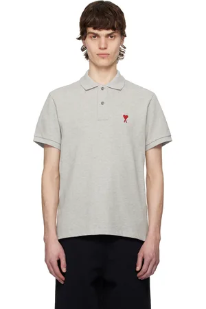 Ami Gray Cotton Ami de Coeur Polo