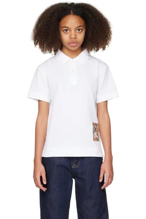 Burberry Kids Check Label Cotton Polo