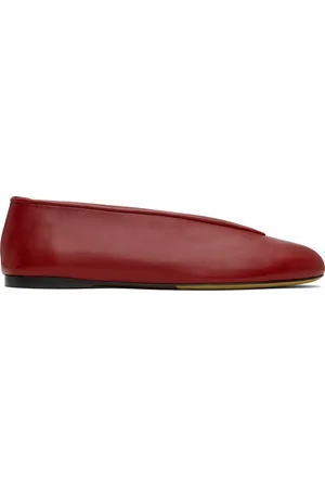 Moschino Red Duck Nappa Ballerina Flats