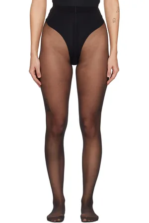 Wolford Black Individual 10 Back Seam Tights
