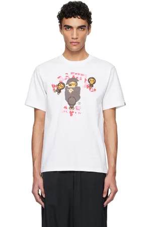 BAPE White ABC Camo College Milo T-shirt