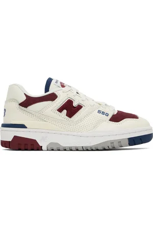 New Balance Off-White & Burgundy 550 Sneakers