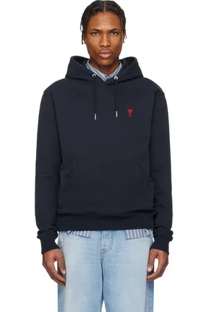 Ami Navy Cotton Ami de Coeur Hoodie