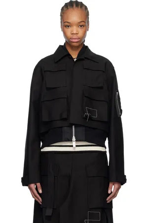 SACAI Black WTAPS Edition Cotton Back Satin & Nylon Twill Jacket