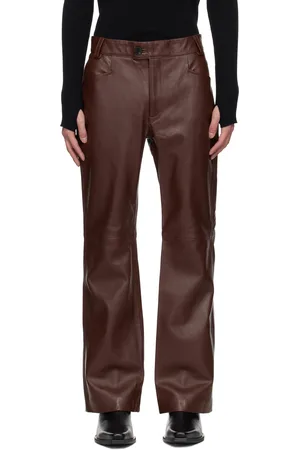 Ernest W. Baker Burgundy Flare Leather Pants