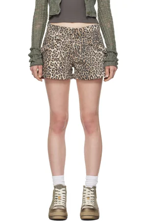 R13 Tan Pouch Pocket Shorts