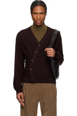 LEMAIRE Burgundy Relaxed Twisted Cardigan