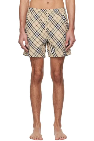Burberry Beige Check Swim Shorts