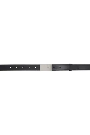 Acne Studios Black Engraved Logo Leather Belt
