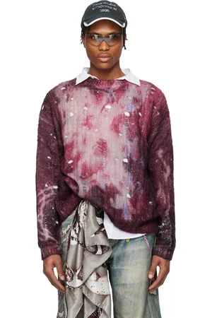 Acne Studios Purple Printed Knit Sweater