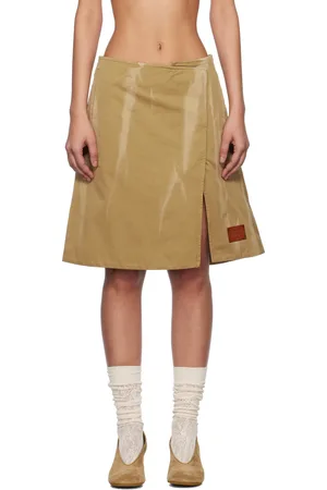 Acne Studios Beige Twill Midi Skirt