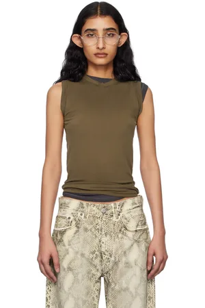 Acne Studios Brown Ribbed Tank Top