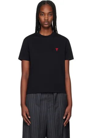 Ami Black Organic Cotton Ami de Coeur T-shirt