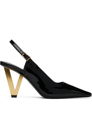 VERSACE Black V2025 Patent Slingback 85 mm Heels