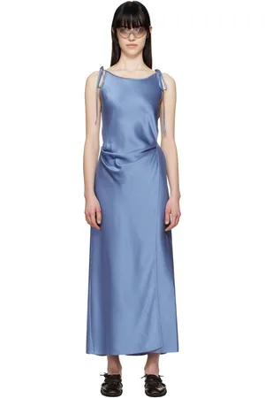 Acne Studios Blue Seersucker Maxi Dress