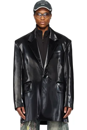 Acne Studios Black Single-Breasted Glossed Blazer