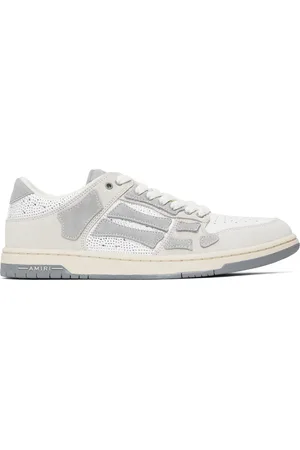 AMIRI White & Gray Crystal Skel-Top Low Sneakers