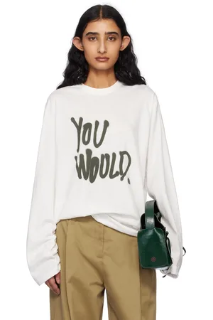 Acne Studios White Long Sleeve Logo T-shirt