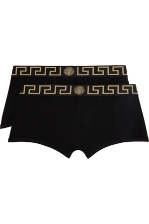 VERSACE Two-Pack Black Greca Border Boxer Briefs
