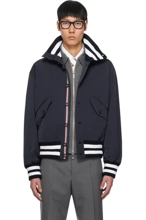 Thom Browne Navy Tech Flight Bomber Jacket