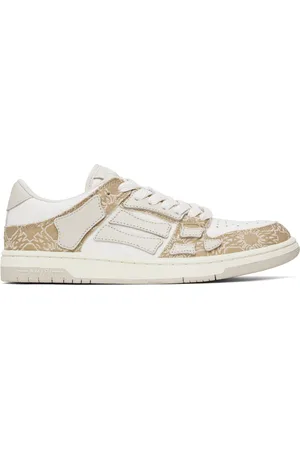 AMIRI Beige & White MA Quad Skel Top Low Sneakers