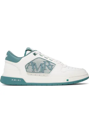 AMIRI White & Blue Classic Low Sneakers
