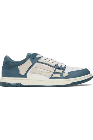 AMIRI White & Navy Debossed MA Quad Skel Top Low Sneakers