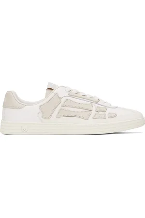 AMIRI White & Taupe Pacific Bones Sneakers