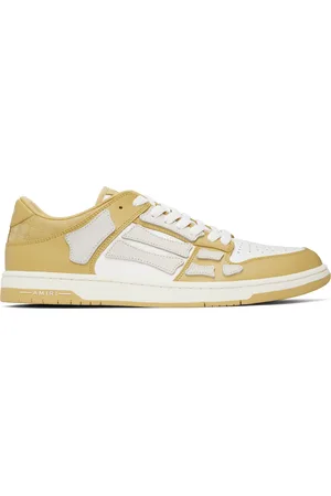 AMIRI Yellow Debossed MA Quad Skel Top Low Sneakers