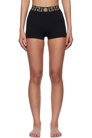 VERSACE Black Greca Border Boy Shorts