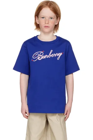 Burberry Kids Blue Logo T-shirt