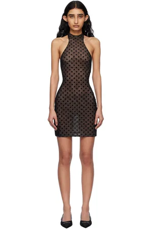 MISBHV Mesh Monogram Halter Minidress