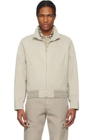 Burberry Taupe Cotton Harrington Jacket