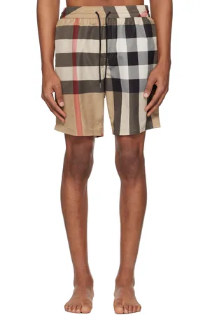 Burberry Beige Check Swim Shorts