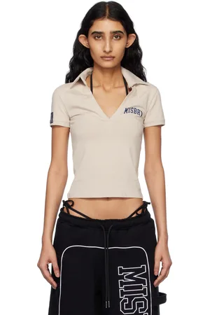 MISBHV Beige Varsity V-Neck Polo