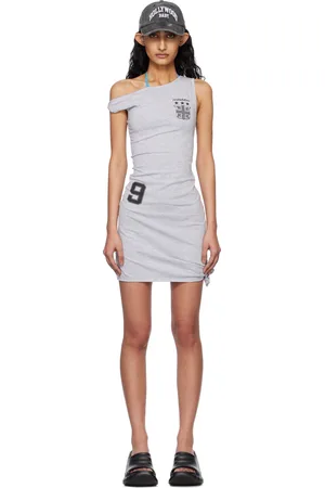 MISBHV Gray Draped Football Minidress