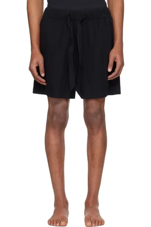 Tekla Black Poplin Pyjama Shorts