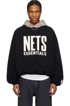 FEAR OF GOD Black & Gray NBA Nets Pull Over Hoodie