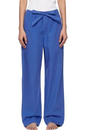 Tekla Blue Poplin Pyjama Pants