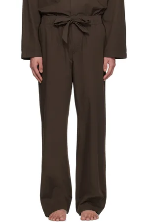 Tekla Brown Poplin Pyjama Pants